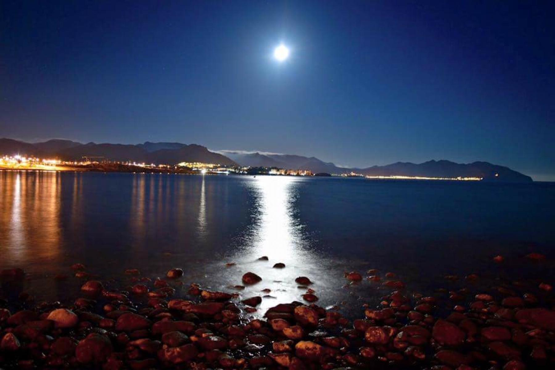 Moonlight across the bay of Mazarron