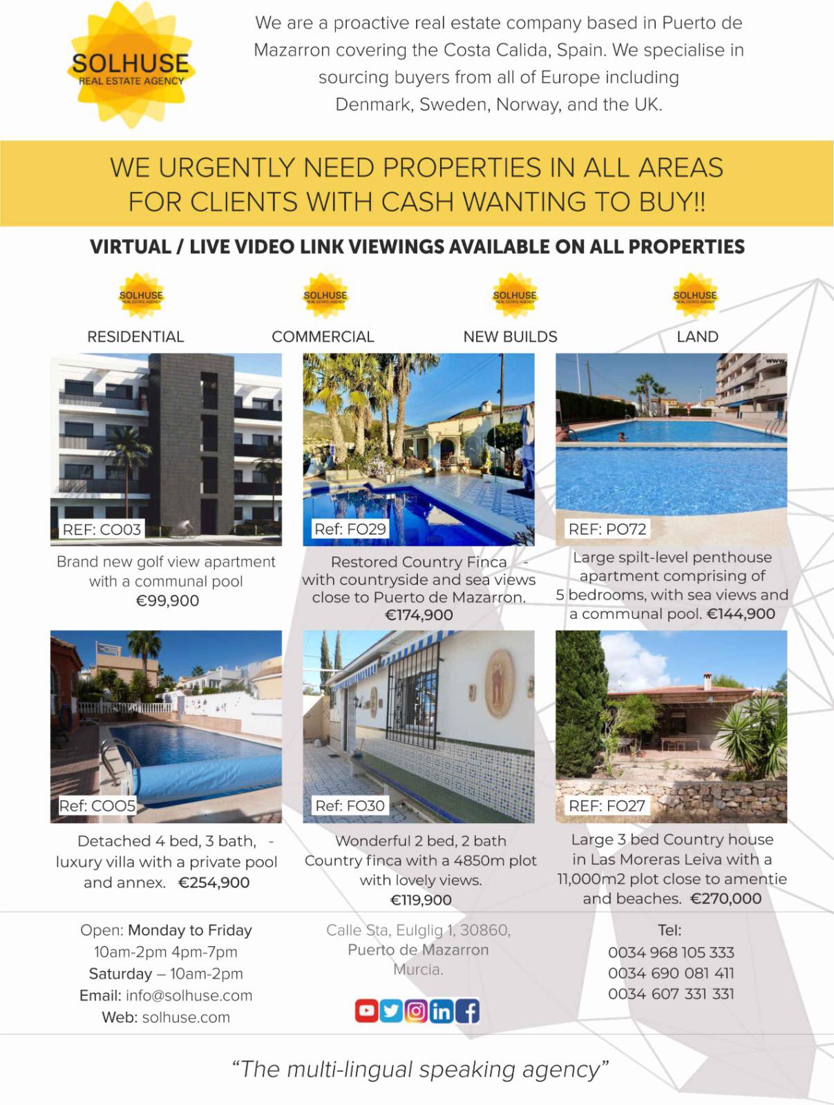 We urgently require New Property for Sale!